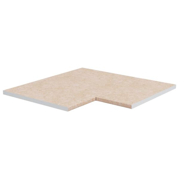 vidaXL Hoekaanrechtblad spaanplaat beige met marmertextuur