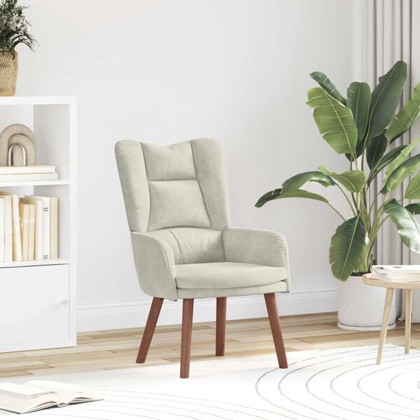 vidaXL Fauteuil Cr&egrave;me 63 x 67 x 94 cm Fluweel