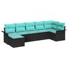 vidaXL Tuin Sofa Set 7 st Zwart poly rattan