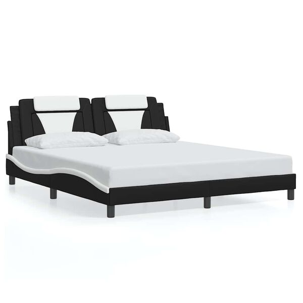 vidaXL Bedframe "Viana" zonder matras kunstleer zwart en wit 180x200 cm