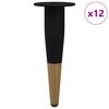 vidaXL Meubelpoten 12 pcs Zwart en Goud &Oslash; 40 x 98 mm IJzer