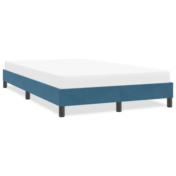 vidaXL Bedframe zonder matras 120x210 cm fluweel donkerblauw