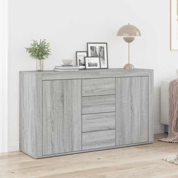 vidaXL Dressoir met lade Grijs Sonoma 120 x 36 x 69 cm Bewerkt hout
