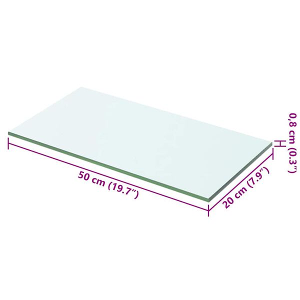 vidaXL Wandschap transparant 50x20 cm glas