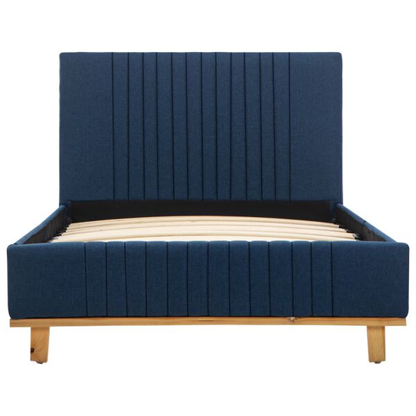vidaXL Bedframe stof blauw 90x200 cm