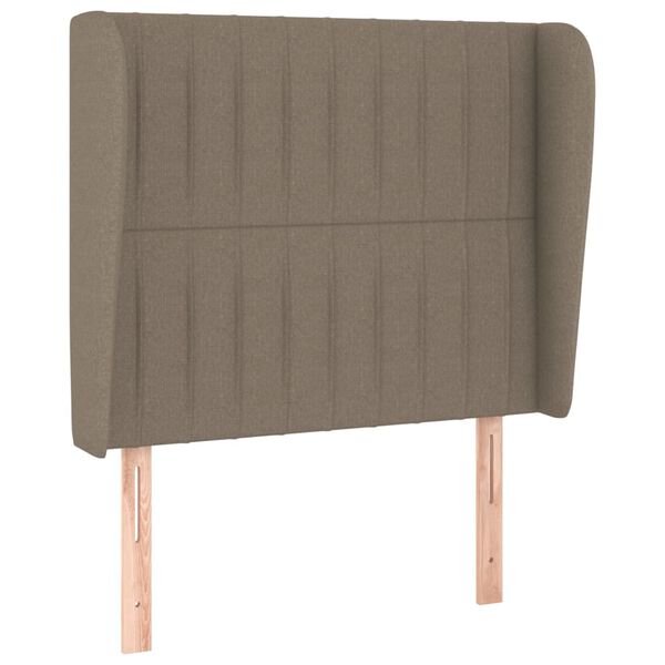 vidaXL Hoofdbord met randen 103x23x118/128 cm stof taupe
