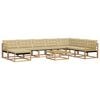 vidaXL Buiten bankenset 9 pcs Wit en Beige Massief Acaciahout