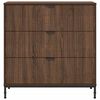 vidaXL Dressoir met lade Bruin Eiken 79,5 x 33 x 82 cm Bewerkt hout