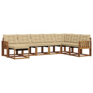 vidaXL Buiten bankenset 8 st Natuurlijk en Beige