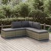 vidaXL 5-delige Loungeset met kussens poly rattan grijs