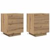 vidaXL Nachtkastje 2 pcs Artisan Eiken 45 x 40 x 55 cm Bewerkt hout