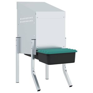 vidaXL Kippennestkast 1 compartiment met poten gegalvaniseerd staal