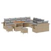 vidaXL Tuin Sofa Set met kussen met opslag 13 pcs Beige poly rattan