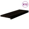 vidaXL Traptreden 12 st 70x25x2 cm massief eikenhout donkerbruin