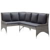 vidaXL Tuinhoekbanken 2 st poly rattan grijs