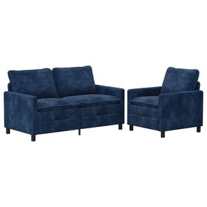 vidaXL Bankstel 2 pcs Marineblauw Polyester