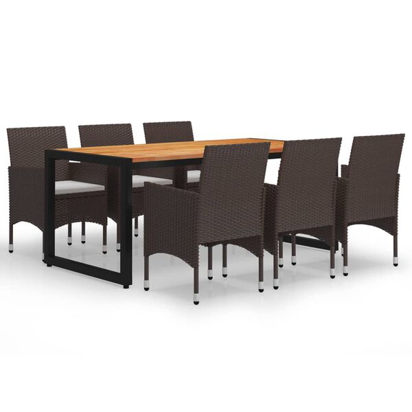 vidaXL 7-delige Tuinset bruin
