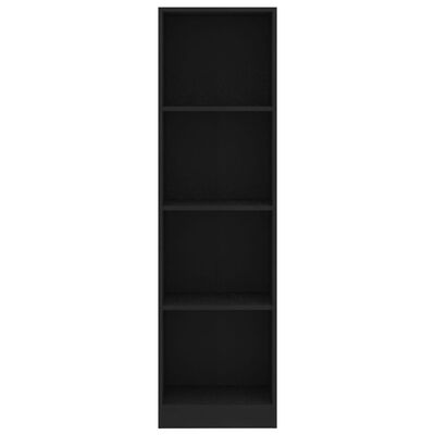 vidaXL Boekenkast met 4 schappen 40x24x142 cm spaanplaat zwart