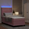 vidaXL Boxspringbed met matras met LED Roze 90 x 190 cm Fluweel