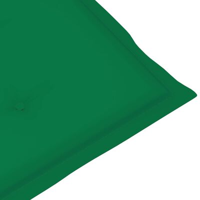 vidaXL Tuinstoelen 4 st met groene kussens massief teakhout