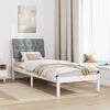 vidaXL Bedframe met Gevoerd Hoofdgedeelte Wit 75 x 190 cm