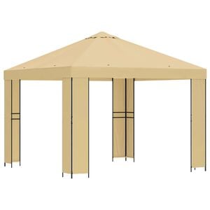 vidaXL Paviljoen 3 x 3 m Cr&egrave;mekleurig Polyester en staal 190 gsm