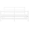 vidaXL Bedframe met hoofd- en voeteneinde metaal wit 150x200 cm