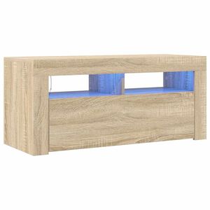 vidaXL Tv-meubel met LED-verlichting 90x35x40 cm sonoma eikenkleurig