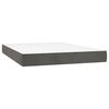 vidaXL Boxspring met matras en LED fluweel donkergrijs 140x190 cm