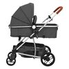 vidaXL Kinderwagen 2-in-1 aluminium donkergrijs