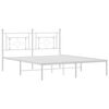 vidaXL Bedframe met hoofdbord metaal wit 160x200 cm