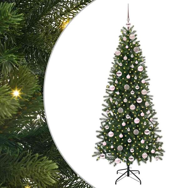 vidaXL Kunstkerstboom met 300 LED met standaard Groen 180 cm PE en PVC