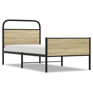vidaXL Bedframe zonder matras bewerkt hout sonoma eikenkleur 80x200 cm