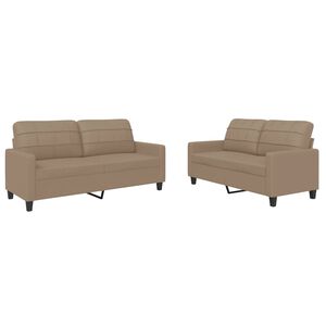 vidaXL 2-delige Loungeset met kussens kunstleer cappuccino