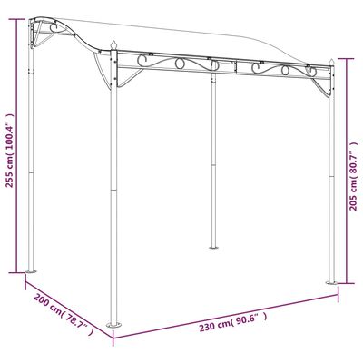 vidaXL Luifel 2x2,3 m 180 g/m² stof en staal crèmekleurig