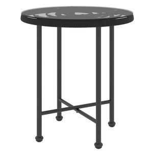 vidaXL Eettafel &Oslash;50 cm gehard glas en staal zwart