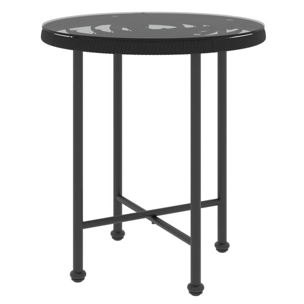 vidaXL Eettafel &Oslash;50 cm gehard glas en staal zwart