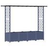 vidaXL Verhoogd Bed met Trellis en Dak Grijs 203 x 40 x 136 cm PP