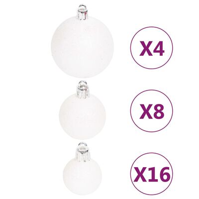 vidaXL 108-delige Kerstballenset zilver en wit