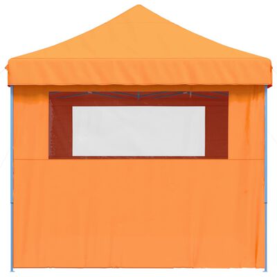 vidaXL Partytent inklapbaar pop-up met 4 zijwanden oranje