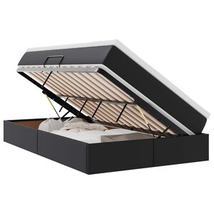vidaXL Opslag bed met matras met matras Zwart 120 x 200 cm Nep Leer