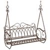 vidaXL Schommelbank Staal 112 x 60 x 126,5 cm Antiek Bruin