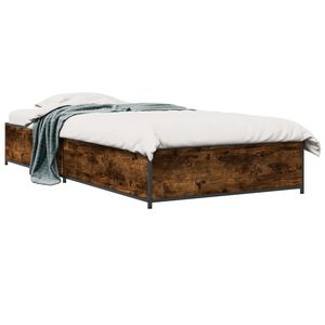vidaXL Bedframe Gerookt eiken 80 x 200 cm Bewerkt hout