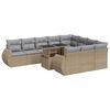 vidaXL 11-delige Tuinset met kussens poly rattan beige