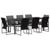 vidaXL Tuin eettafelset 9 pcs Zwart en Anthraciet 200 x 80 x 73 cm