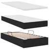 vidaXL Opbergbed met LED met matras met LED Zwart 100 x 200 cm Stof