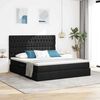 vidaXL Opbergbed met LED met matras Zwart 160 x 200 cm Polyester