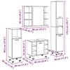 vidaXL Badkamermeubelset 4 pcs Zwart 30 x 30 x 179.5 cm Bewerkt hout