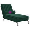 vidaXL Massage chaise longue met bolster fluweel donkergroen