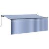 vidaXL Uitschuifbare luifel Blauw en Wit 400 x 200 cm